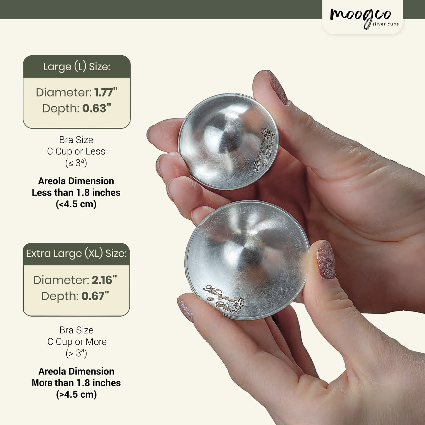 MOOGCO Silver Nursing Cups 925k Silver